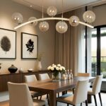 Amber Glass Fairy LED Dining Chandelier - Image 3