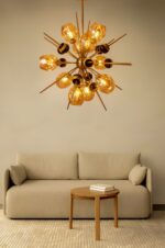 Amber Globe Starburst Chandelier - Image 2