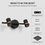 Proudome LED Spotlight Picture Light Black & Rose Gold | Artwork Wall Light - Image 8