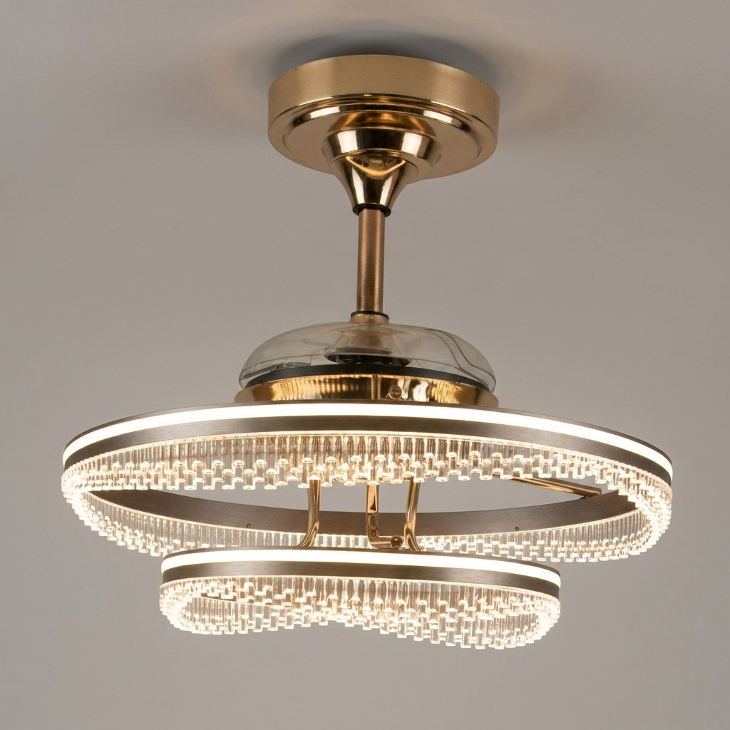 download - 2026-05-20T133620.820 Proudome 3 Color Mode LED Chandelier with Inbuilt Fan for Living Room, Dining Room & Bedroom - Image 1