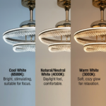 Proudome 3 Color Mode LED Chandelier with Inbuilt Fan for Living Room, Dining Room & Bedroom - Image 4