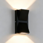 Proudome Up & Down LED Outdoor Wall Light – Modern Black Exterior Wall Lamp for Garden, Balcony, Patio & Staircase Lighting