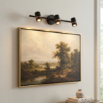 Modern 3-Light LED Picture Light | Wall Mounted Art Light | Black & Rose Gold Finish - Image 3
