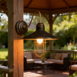 Proudome Vintage Industrial Outdoor Wall Light – Metal Shade Cage Lantern for Patio, Balcony, Porch & Garden - Image 3