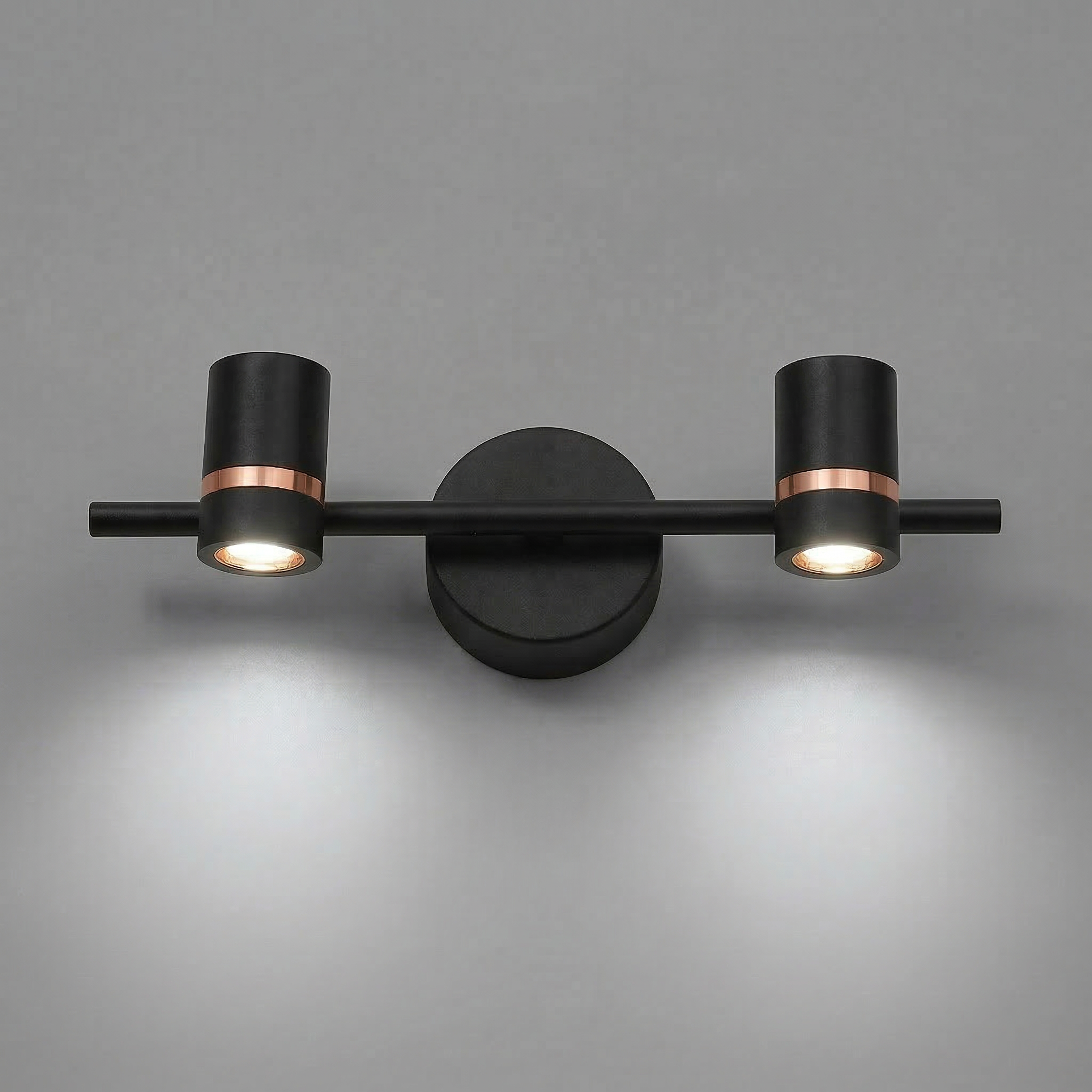 light on Proudome LED Spotlight Picture Light Black & Rose Gold | Artwork Wall Light - Image 1