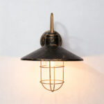 Proudome Vintage Industrial Outdoor Wall Light – Metal Shade Cage Lantern for Patio, Balcony, Porch & Garden