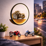 Proudome Motorcycle LED Wall Clock Light for Kids Room, Bike Theme Wall Lamp for Boys Bedroom & Playroom Decor - Image 3