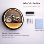 Proudome Motorcycle LED Wall Clock Light for Kids Room, Bike Theme Wall Lamp for Boys Bedroom & Playroom Decor - Image 8