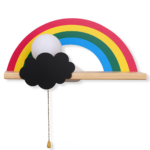 Proudome Wooden Rainbow Wall Lamp for Kids Room, Colorful Nursery Decor Light for Baby Bedroom & Playroom - Image 2
