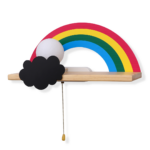 Proudome Wooden Rainbow Wall Lamp for Kids Room, Colorful Nursery Decor Light for Baby Bedroom & Playroom - Image 5