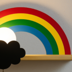 Proudome Wooden Rainbow Wall Lamp for Kids Room, Colorful Nursery Decor Light for Baby Bedroom & Playroom - Image 6