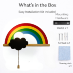 Proudome Wooden Rainbow Wall Lamp for Kids Room, Colorful Nursery Decor Light for Baby Bedroom & Playroom - Image 8