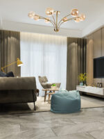 Aurora Globe Amber Glass Ceiling Light - Image 2