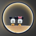 Proudome Mickey Minnie LED Wall Light for Kids Bedroom, Cartoon Nursery Wall Lamp for Baby Room & Playroom Decor