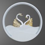 Proudome Swan LED Wall Lamp for Kids Room, White Gold Decorative Nursery Light for Baby Bedroom - Image 2