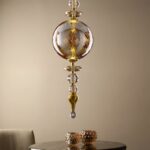 Amber Crystal LED Pendant Light