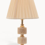Aurelia StoneGlow Luxury Table Lamp with Fabric Shade (Bulb Not Included)