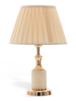 Elara LuxeGlow Gold Finish Table Lamp with Fabric Shade (Bulb Not Included)