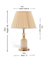 Elara LuxeGlow Gold Finish Table Lamp with Fabric Shade (Bulb Not Included) - Image 11