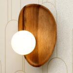 Aurewood Orb Wooden Wall Light (Bulb Not Included)