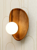 Aurewood Orb Wooden Wall Light (Bulb Not Included)