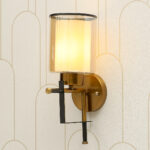 Aurelio Axis Amber Glass Wall Light (Bulb Not Included)