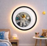 Proudome Space Astronaut LED Wall Lamp for Kids Room, Cartoon Galaxy Wall Decor Light for Nursery & Children Bedroom - Image 3