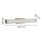 Modern LED Vanity Wall Light for Mirror & Bathroom | Center Mount Tube Light with Warm White Glow - Image 6