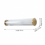 Modern LED Vanity Wall Light for Mirror & Bathroom | Warm White Tube Light with Glass & Gold Finish - Image 6