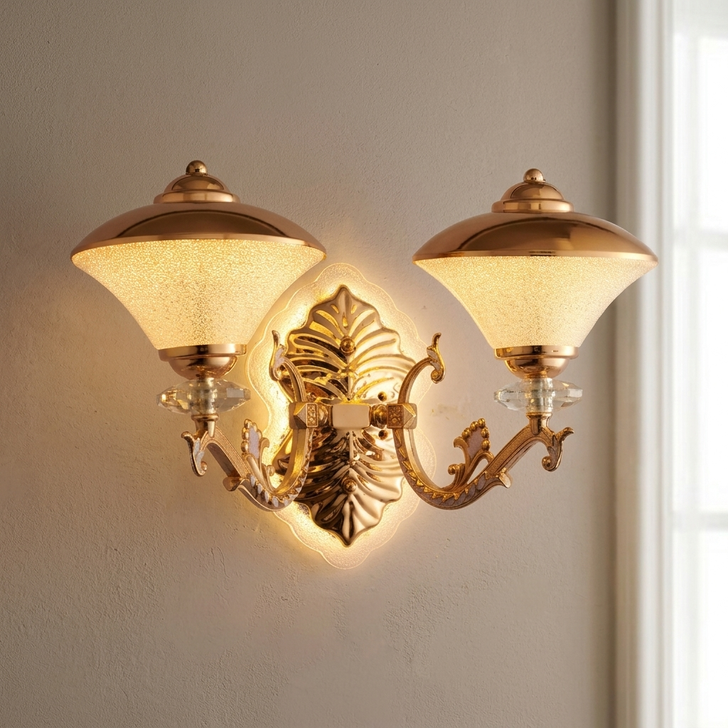 download - 2026-05-26T161630.536 Proudome Acrylic 3 Color Mode LED Wall Light – Luxury Gold Decorative Wall Sconce - Image 1