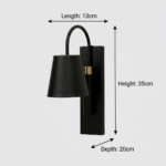 Proudome Black Metal Wall Light – Modern Designer Wall Sconce for Bedroom, Living Room & Hallway (Bulb Not Included) - Image 4