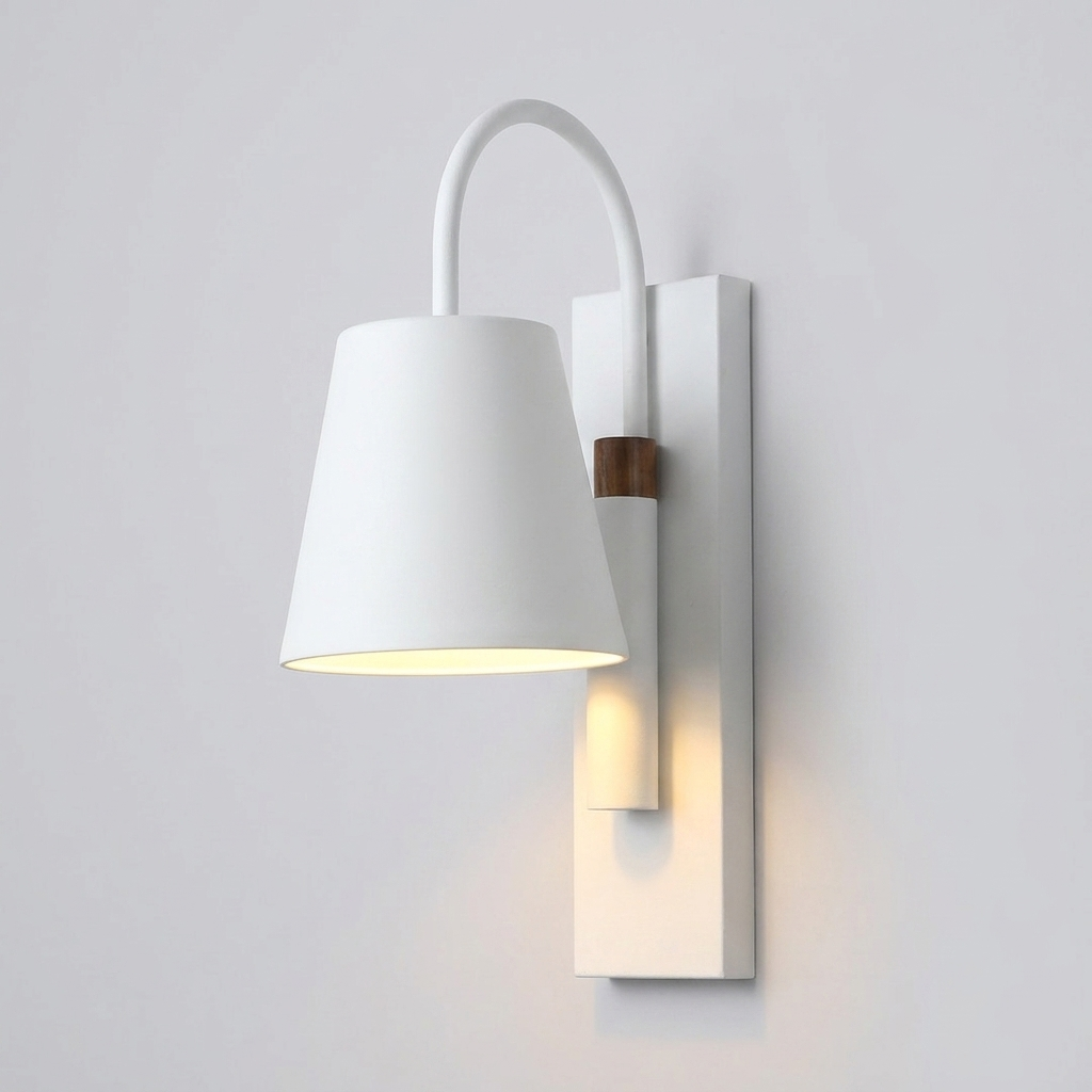 download - 2026-05-30T161653.311 Proudome White Metal Wall Light – Modern Designer Wall Sconce for Bedroom, Living Room & Hallway (Bulb Not Included) - Image 1