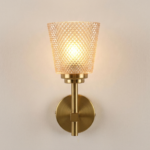 Proudome Amber Glass Wall Light | Luxury Gold Finish Decorative Wall Sconce for Modern Interiors (Bulb Not Included) - Image 4