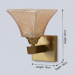 Proudome Amber Glass Wall Sconce | Modern Gold Decorative Wall Light for Luxury Interiors (Bulb Not Included) - Image 6