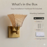 Proudome Amber Glass Wall Sconce | Modern Gold Decorative Wall Light for Luxury Interiors (Bulb Not Included) - Image 7