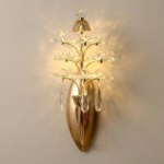 Proudome 3 Color Mode LED Crystal Wall Light | Luxury Gold Decorative Wall Sconce - Image 5