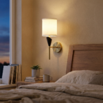 Proudome Modern Wall Light with Linen Shade | Decorative Indoor Lighting Fixture | (Bulb Not Included) - Image 3