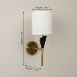 Proudome Modern Wall Light with Linen Shade | Decorative Indoor Lighting Fixture | (Bulb Not Included) - Image 6