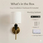 Proudome Modern Wall Light with Linen Shade | Decorative Indoor Lighting Fixture | (Bulb Not Included) - Image 7