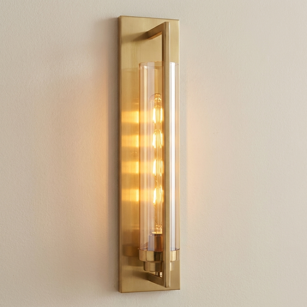 download - 2026-06-10T140526.434 Proudome Amber Glass Wall Light | Modern Decorative Indoor Lighting Fixture (Bulb Not Included) - Image 1