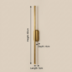 Proudome 3 Color Mode LED Wall Light | Modern Gold Linear Decorative Lighting Fixture - Image 7