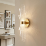 Proudome 3 Color Mode LED Wall Light | Modern Acrylic Decorative Gold Wall Lamp