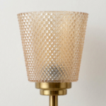 Proudome Amber Glass Wall Light | Luxury Gold Finish Decorative Wall Sconce for Modern Interiors (Bulb Not Included) - Image 5