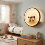 Proudome Mickey Minnie LED Wall Light for Kids Bedroom, Cartoon Nursery Wall Lamp for Baby Room & Playroom Decor - Image 3