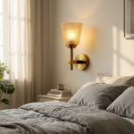 Proudome Amber Glass Wall Light | Luxury Gold Finish Decorative Wall Sconce for Modern Interiors (Bulb Not Included) - Image 3