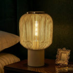Proudome White Metal Cage Table Lamp for Bedroom – Decorative Open Wire Bedside Lamp for Living Room & Home Decor - Image 4