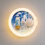 Proudome Princess Wall Light with Fan for Girls Room, LED Cartoon Lamp for Baby Girl Nursery & Play Area Decor