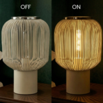 Proudome White Metal Cage Table Lamp for Bedroom – Decorative Open Wire Bedside Lamp for Living Room & Home Decor - Image 5