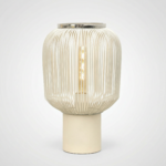 Proudome White Metal Cage Table Lamp for Bedroom – Decorative Open Wire Bedside Lamp for Living Room & Home Decor - Image 2