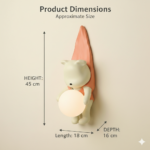 Proudome Teddy Bear Wall Lamp for Kids Room, Cute Nursery Wall Decor Light for Baby Bedroom & Playroom - Image 7